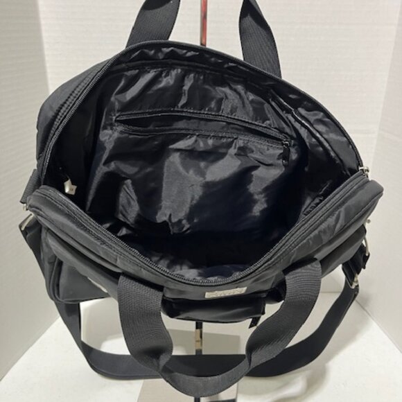 Black RMN Nylon Travel Messenger Laptop Notebook Tote Case Bag - Picture 2 of 16